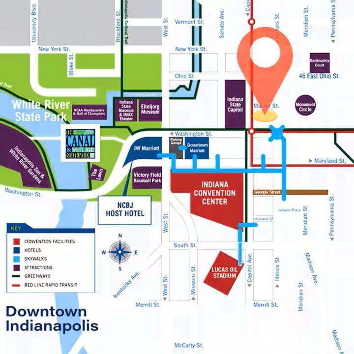 Free Parking! Downtown King Suite Lucas Oil- Conv Center Skywalk#1 Indianapolis Exterior photo